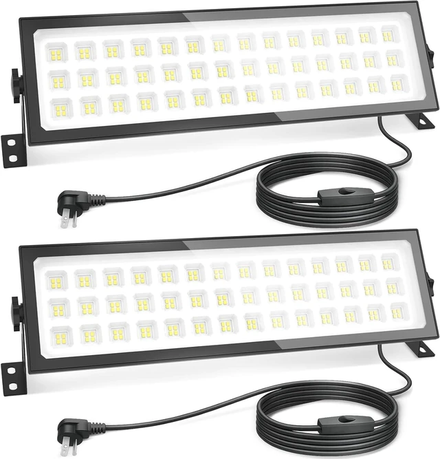 Main image of 2 Pack Linkable LED Shop Lights, 100W 15000LM Garage Light 6000K