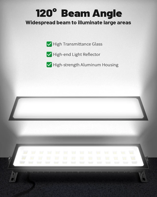 Alt view image 5 of 7 - 2 Pack Linkable LED Shop Lights, 100W 15000LM Garage Light 6000K