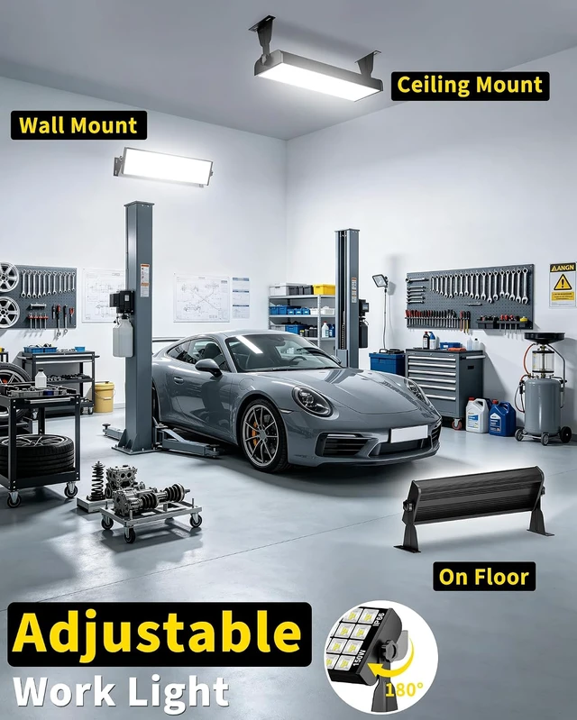 Alt view image 2 of 7 - 150W 18000LM Shop Light Bay Lighting, IP66 for Garage Workshop, 2 Pack