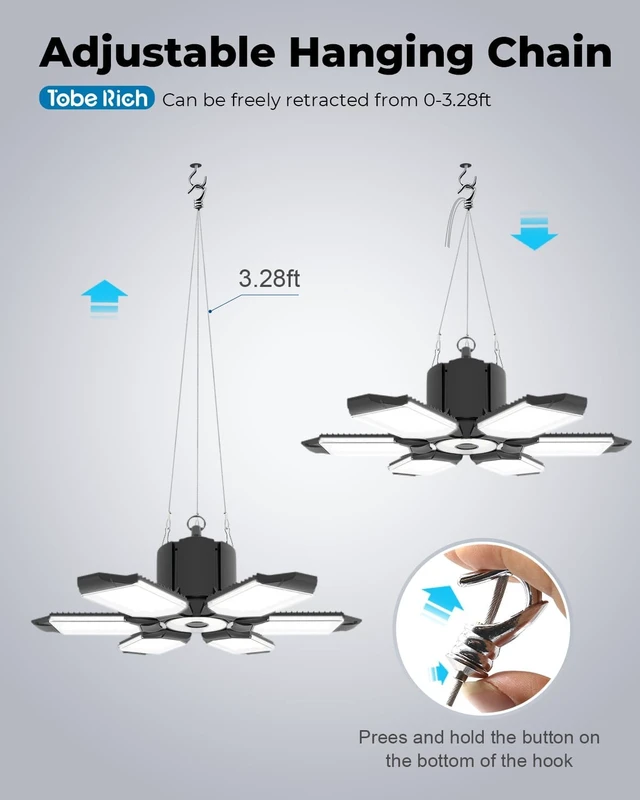 Alt view image 6 of 7 - 2 Pack Plug in Garage Light, 20000LM Shop Lights 6500K Bay Lighting