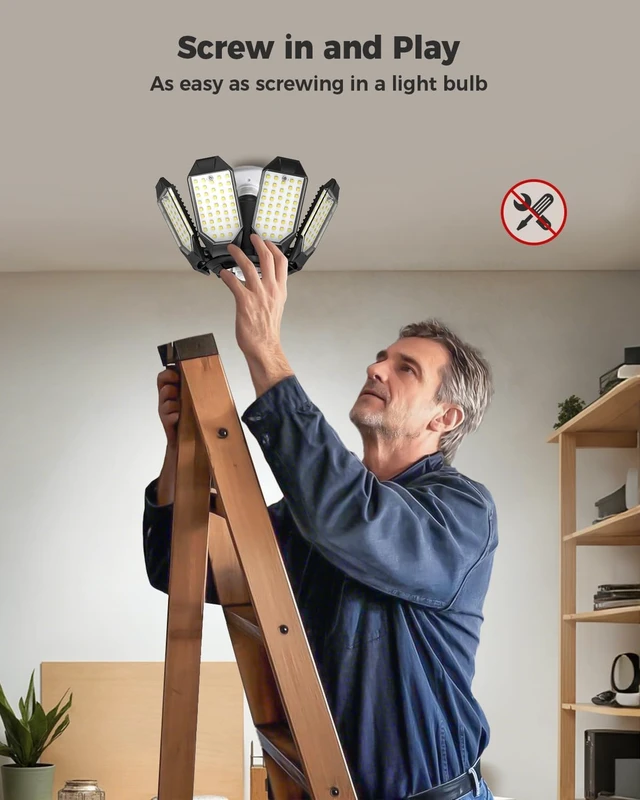 Alt view image 5 of 7 - 2 Pack Motion Sensor Garage Lights, 25000LM Shop Light 6500K
