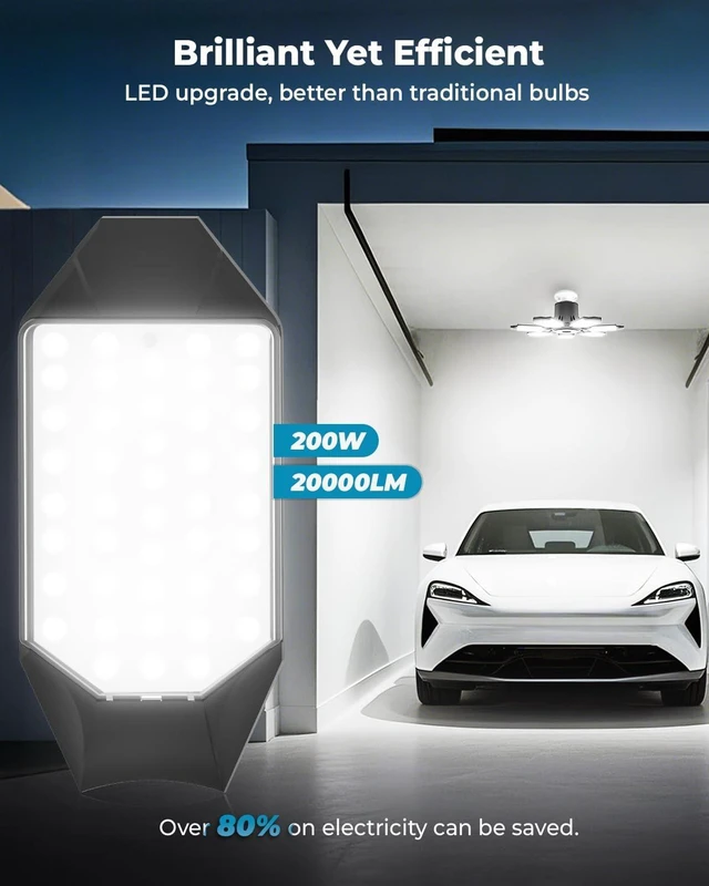 Alt view image 2 of 7 - SEOBIOG LED Garage Lights 2 Pack, 20000LM Shop Light Bay Lighting 6500K