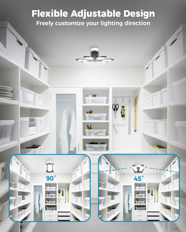 Alt view image 3 of 7 - SEOBIOG LED Garage Lights 2 Pack, 20000LM Shop Light Bay Lighting 6500K