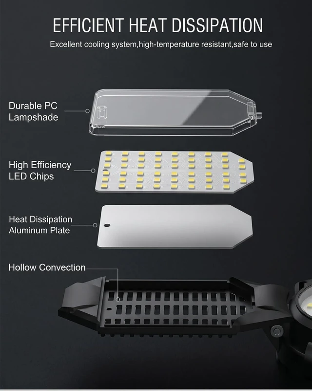 Alt view image 4 of 6 - BRAINIAC 100W LED Garage Lights, 10000LM Super Bright Shop Lights with 6 Adjustable Panels, Deformable Garage Ceiling Light Bulb for Workshop, Barn, Basement, Warehouse 2 Pack