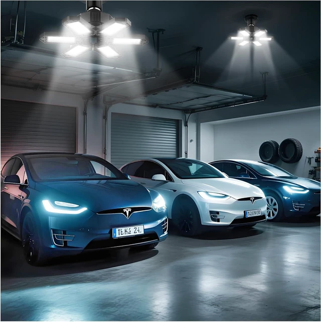 Alt view image 6 of 7 - LED Garage Lights Bulb 4 Pack 180W Led Screw in Garage Lights 18000LM 6500K Bright LED Garage Ceiling Lights Deformable Garage Shop Light for Attic Basement Workshop Screw in E26 E27 Base