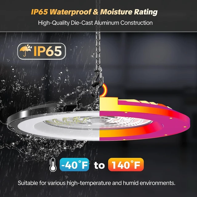 Alt view image 4 of 7 - AIKVSXER 10 Pack 200W UFO LED High Bay Light, 30000LM 6000K LED Shop Light