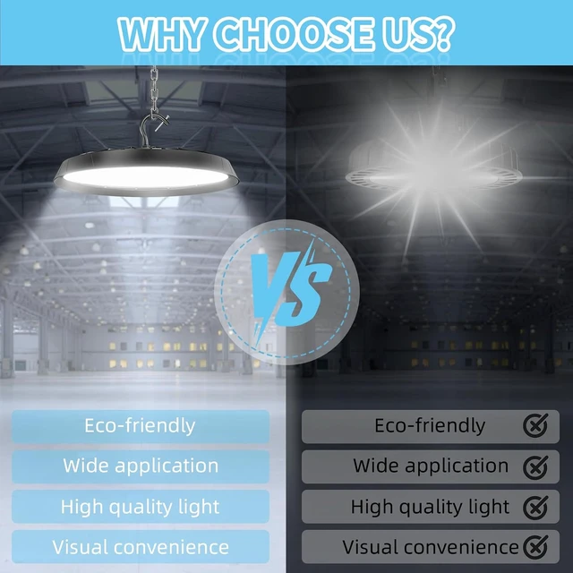 Alt view image 6 of 7 - UFO LED High Bay Light 100W, 6500K Daylight for Warehouse Garage