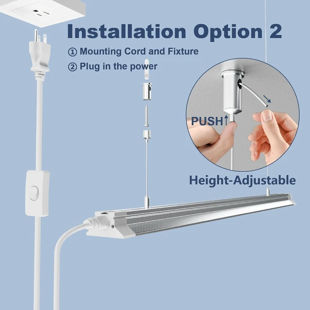 Alt view image 6 of 7 - 4FT LED Shop Light 2 Pack 50W 7000 Lumens 6500K