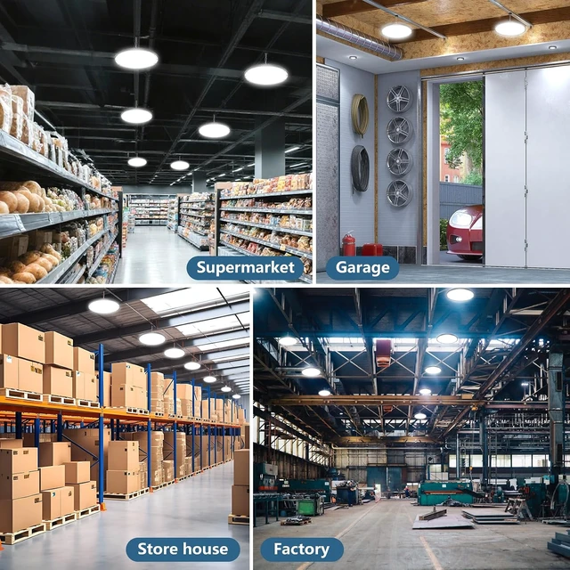 Alt view image 6 of 7 - AIKVSXER 1 Pack LED Shop Lights, 300W 45000LM UFO LED High Bay Light