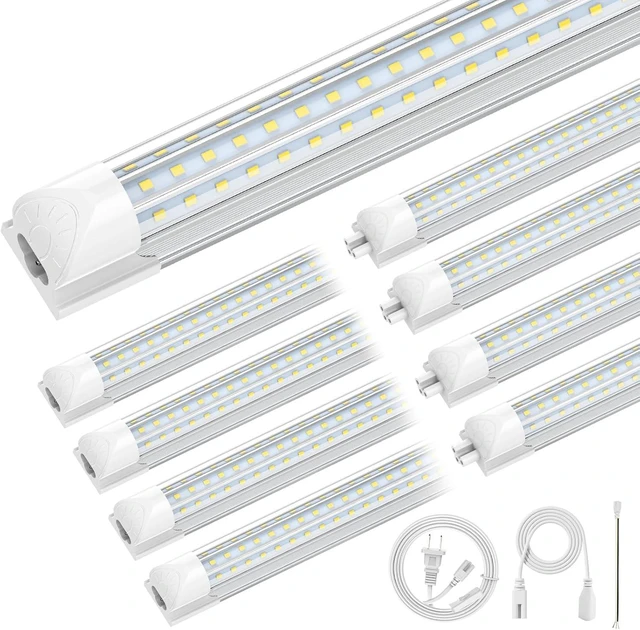 Main image of CNSUNWAY 4FT LED Shop Lights, 50W 7500LM D Shape, ETL Listed 8 Pack