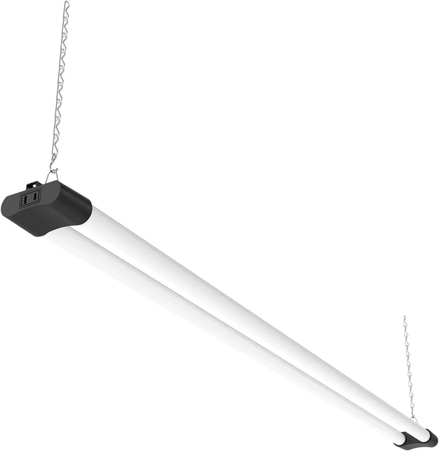 Main image of Quarterback 4FT 40W LED Shop Light with Inline Switch Dual Tube Lightweight Daylight White 5000K Surface or Suspension Mount for Garage Workshop Basement (1)