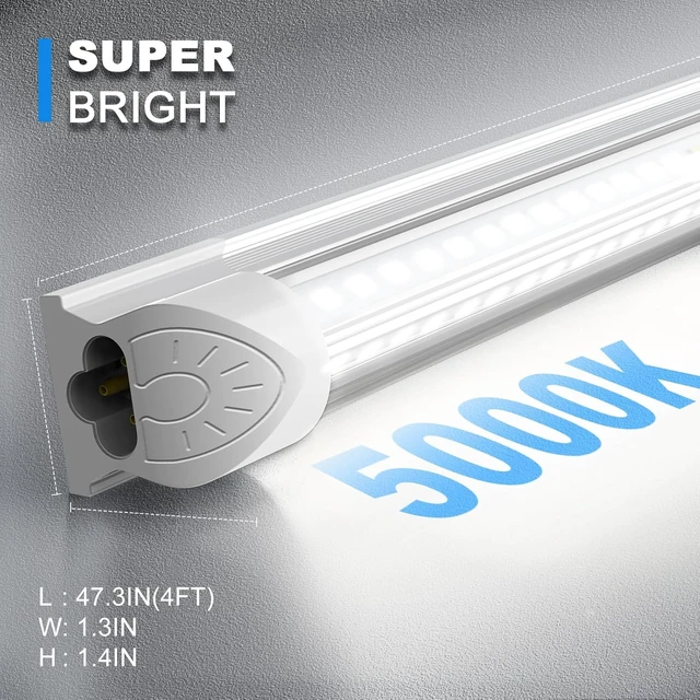 Alt view image 6 of 7 - SHOPLED LED Shop Light 4FT, 45W 6300LM 5000K Daylight White, V-Shape