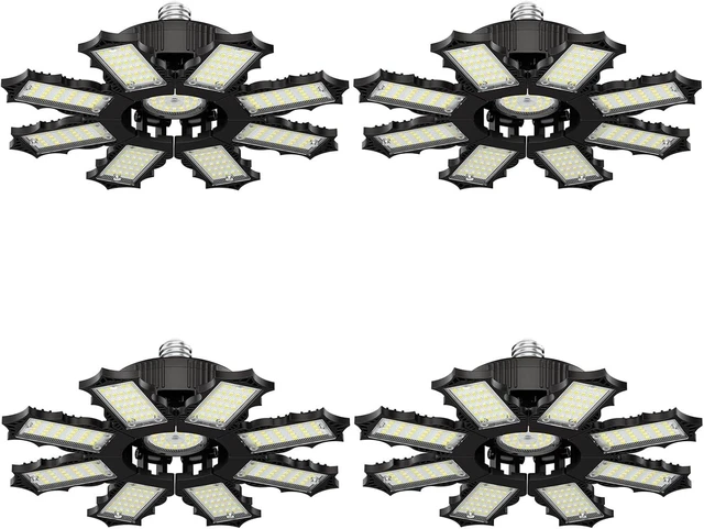 Main image of Garage Lights, 210W, 8+1 Deformable Panels Support E26/E27,4 Pack