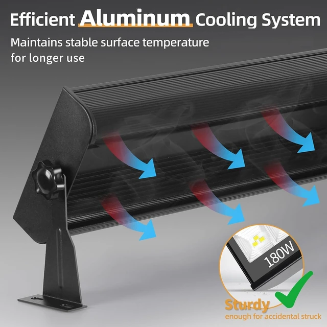 Alt view image 3 of 7 - 180W LED Shop Lights, Aluminum Waterproof Garage Light, 1 Pack
