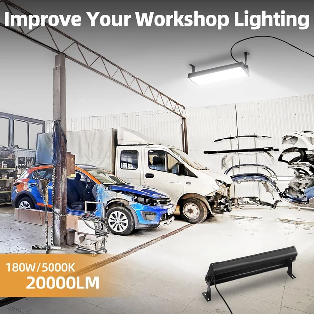 Alt view image 5 of 7 - 180W LED Shop Lights, Aluminum Waterproof Garage Light, 1 Pack