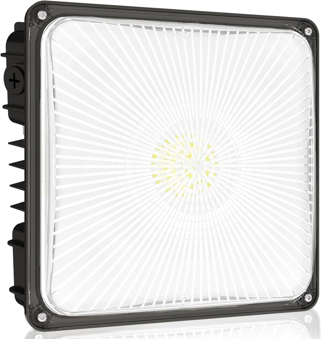Main image of HYPERLITE 100W Canopy LED Lights: 14000LM 1-Pack IP65 Commercial Gas Station Lighting - Square Aluminum Industrial Heat Dissipation for Parking Garage Carport