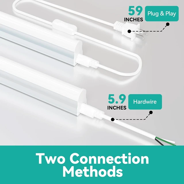Alt view image 5 of 7 - 4FT LED Shop Lights 2 Pack, 2000LM 6500K T5 Light Fixture 20W