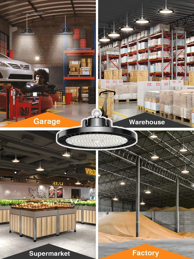 Alt view image 7 of 7 - ONLYLUX 300W Super Bright UFO LED High Bay Lights 8 Pack 6000K 45000lm