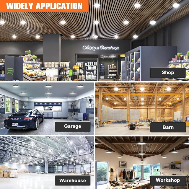 Alt view image 6 of 7 - VOLISUN 10 Pack UFO Led High Bay Light 22,500LM, 150W, 5000K Daylight, 100-277V High Bay Led Shop Light, ETL Listed Commercial Bay Lighting for Garage Workshop Barn Factory Warehouse