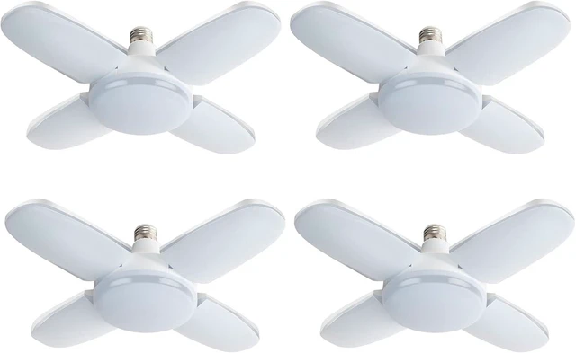 Main image of LED Garage Lights 2 Pack, LED Shop Light 10000LM 6500K E26/E27 80WATT Ceiling Light with 4+1 Panels Adjustable for Workshop, Basement, Warehouse(M-4 Panels-4 Pack)