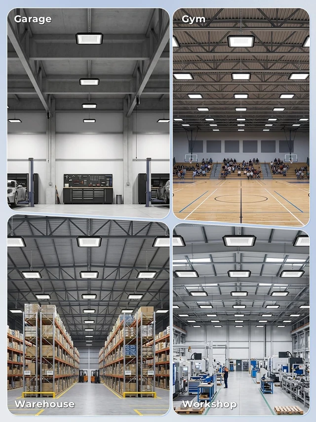 Alt view image 7 of 7 - ONLYLUX Upgraded Square 200W UFO LED High Bay Light 30000LM 5000K 6 Pack
