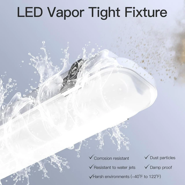 Alt view image 3 of 7 - JTT 4FT LED Vapor Tight Light Fixture 60W/50W/40W Options 0-10V - 6Pack
