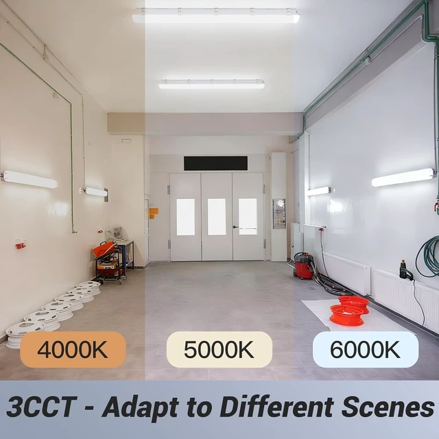 Alt view image 6 of 7 - JTT 4FT LED Vapor Tight Light Fixture 60W/50W/40W Options 0-10V - 6Pack