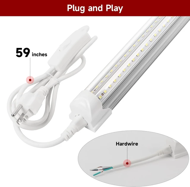 Alt view image 3 of 7 - LED Shop Light for Garage, T8, 3FT, 30W, 4680LM, 6000K, 8 Pack