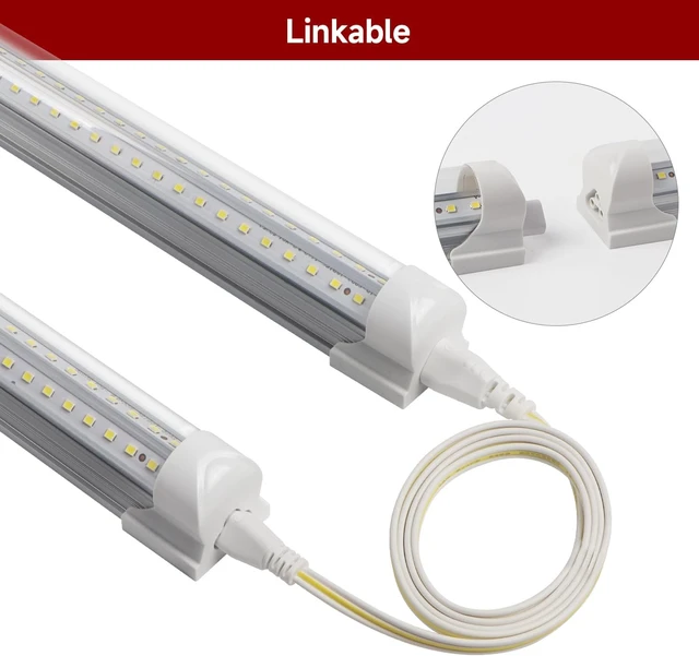 Alt view image 4 of 7 - LED Shop Light for Garage, T8, 3FT, 30W, 4680LM, 6000K, 8 Pack
