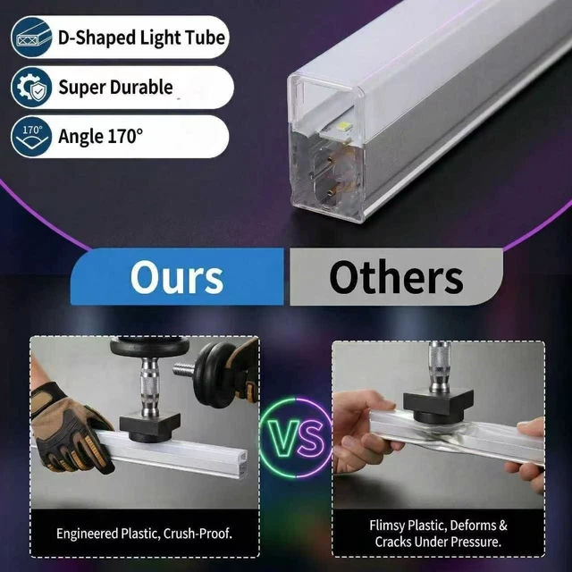 Alt view image 3 of 7 - Hexagon Honeycomb LED Garage Light, 26400LM 6500K Ultra Bright Ceiling Lamp FCC Certified for Garage, Car Detailing Station, Barbershop