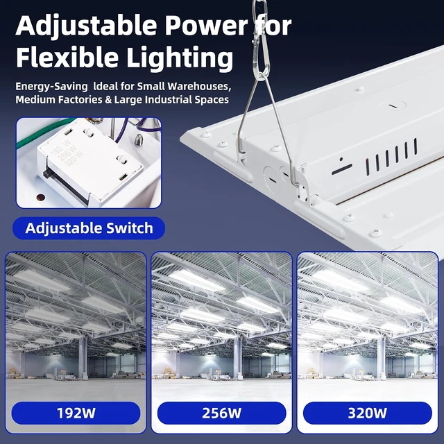 Alt view image 3 of 7 - hykolity 4FT LED Linear High Bay Shop Lights 5000K with PIR Sensor Base