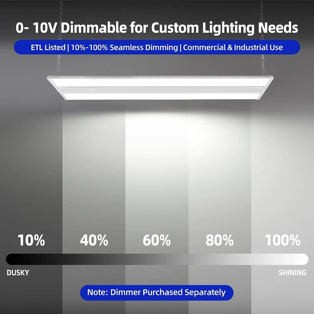 Alt view image 6 of 7 - hykolity 4FT LED Linear High Bay Shop Lights 5000K with PIR Sensor Base