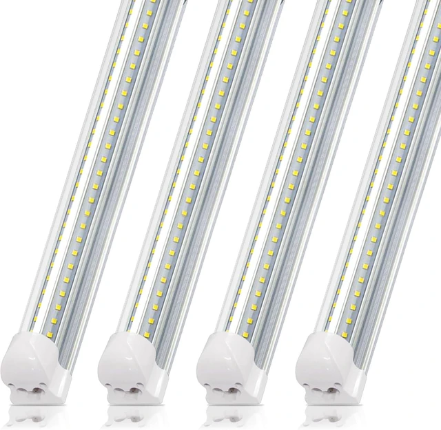 Main image of SZSKYING 25 Pack 8FT LED Shop Lights, 72W 7200LM 6500K, Daylight White, T8 Integrated LED Fixture, V-Shape, High Output, Clear Cover, Linkable LED Garage Shop Ceiling Tube Lights.