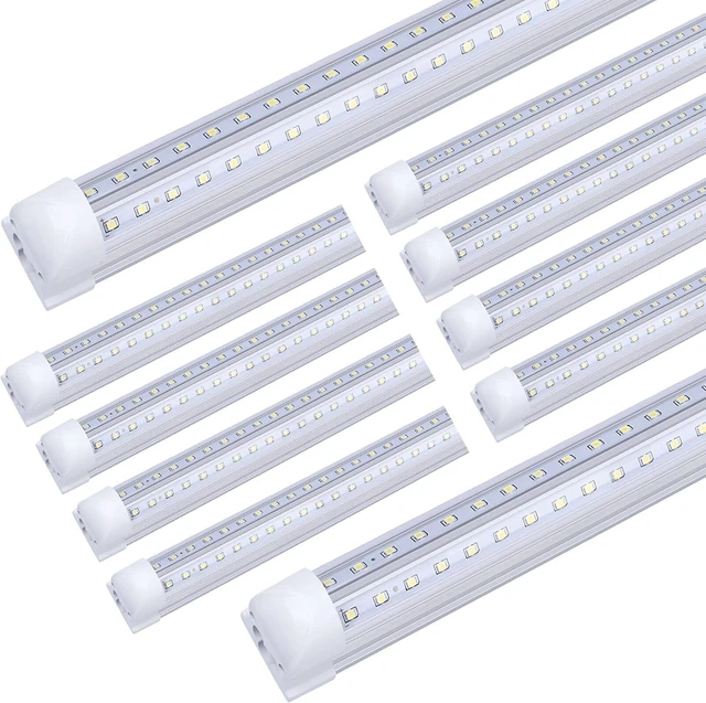 Main image of LED Shop Light 4FT 10 Pack, 40W 5400LM 6000K Linkable Warehouse Light Fixtures, T8 V Shape High Output Clear Cover Plug and Play, 4 Foot LED Garage Light for Basement