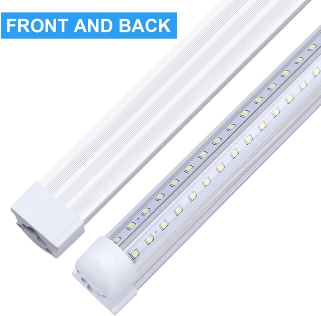 Alt view image 7 of 7 - LED Shop Light 4FT 10 Pack, 40W 5400LM 6000K Linkable Warehouse Light Fixtures, T8 V Shape High Output Clear Cover Plug and Play, 4 Foot LED Garage Light for Basement