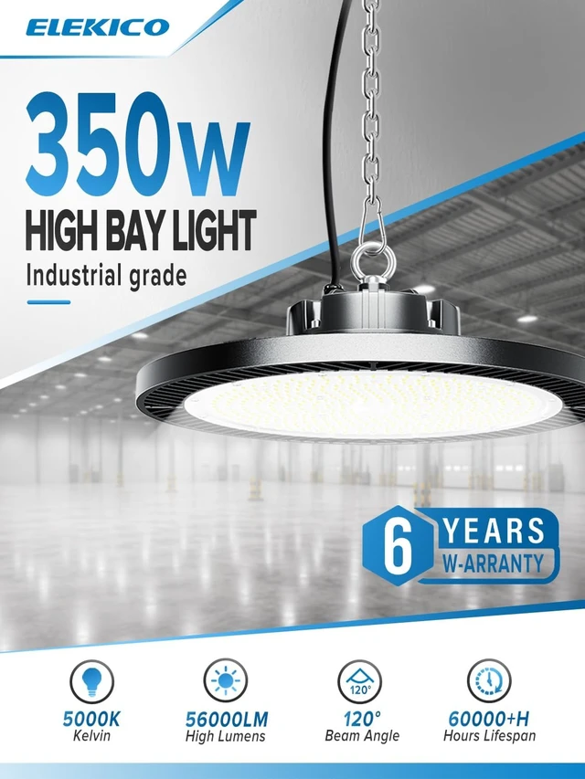 Alt view image 2 of 6 - Industrial Grade 350W UFO LED High Bay Light SUPER BRIGHT 56000LM 5000K