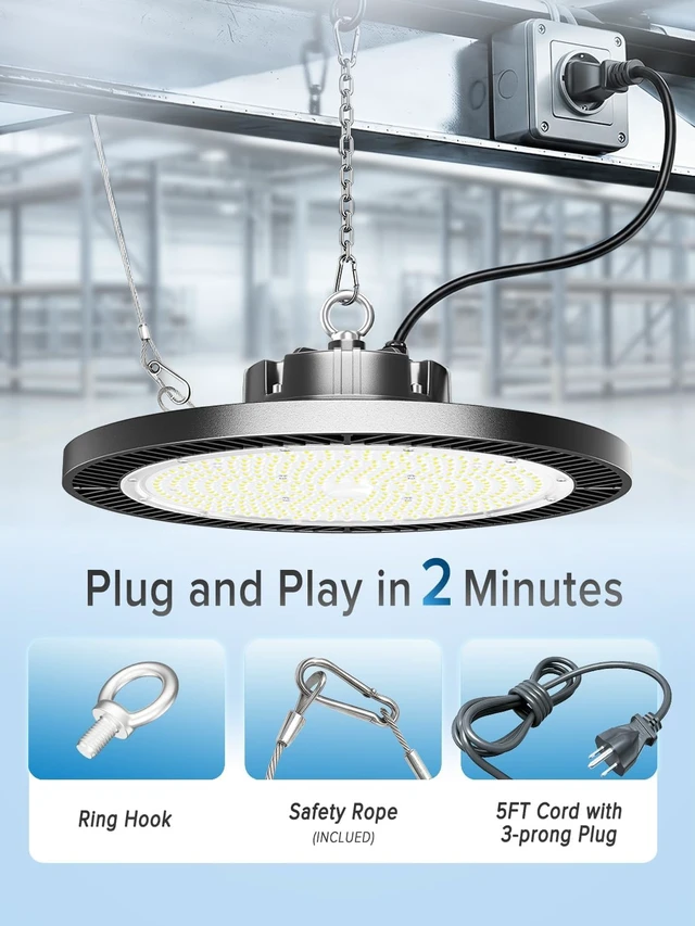 Alt view image 4 of 6 - Industrial Grade 350W UFO LED High Bay Light SUPER BRIGHT 56000LM 5000K
