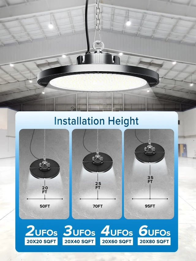 Alt view image 5 of 6 - Industrial Grade 350W UFO LED High Bay Light SUPER BRIGHT 56000LM 5000K