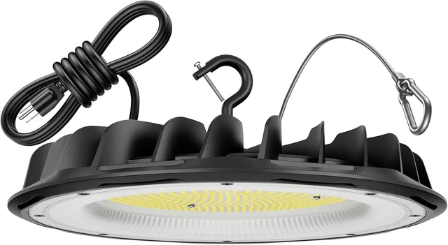 Main image of hunhun 250W UFO LED High Bay Light 37,500lm 5000K Commercial Bay Lights 5' Cable with Plug AC110-277V Waterproof Shop Lights for Workshop Garage Factory Warehouse Barn ETL Listed