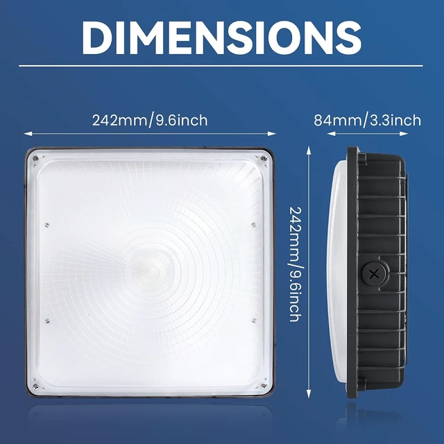 Alt view image 7 of 7 - LED Canopy Light 6Pack: 30W/45W/60W/70W Selectable, 4000K/5000K/6500K 3CCT