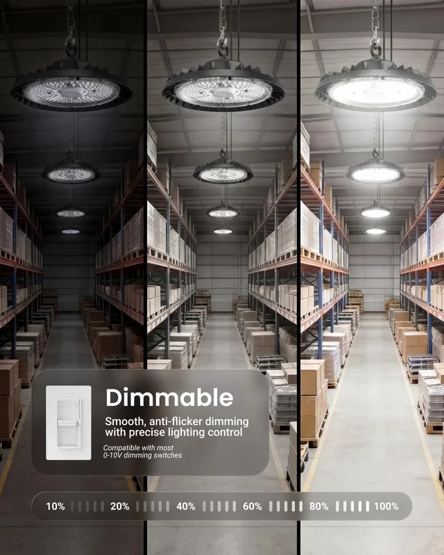 Alt view image 4 of 7 - Sunco 6 Pack UFO LED High Bay Light, 150W, 5000K, 21000LM, Dimmable
