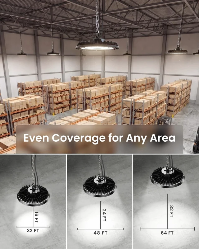 Alt view image 6 of 7 - Sunco 6 Pack UFO LED High Bay Light, 150W, 5000K, 21000LM, Dimmable