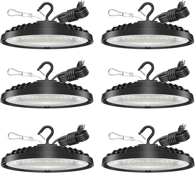 Main image of 200W UFO LED High Bay Light, 28,000LM, 5000K 120VAC ETL Listed, 6 Pack