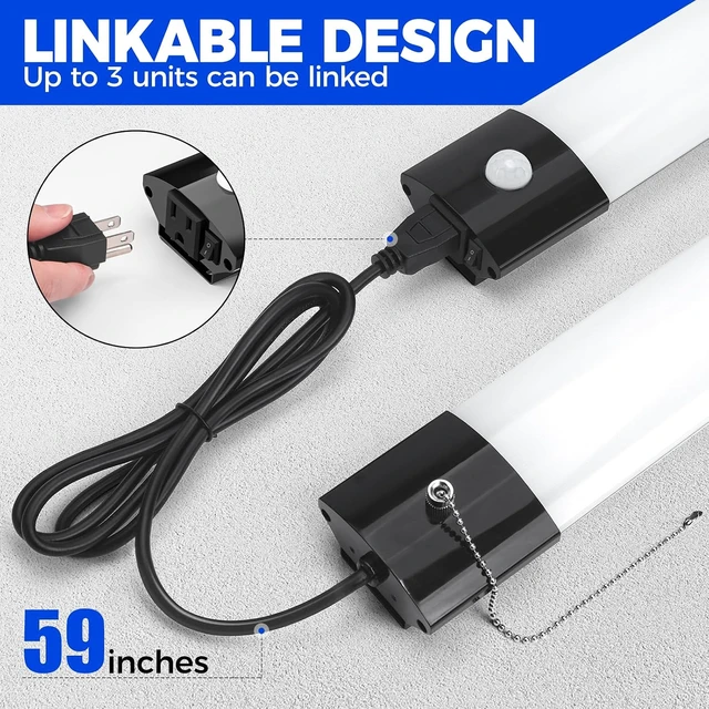Alt view image 6 of 7 - Barrina BS84 Motion Sensor LED Shop Lights 4FT, 84W 10000LM 5000K, 4 Packs