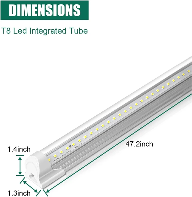 Alt view image 3 of 7 - SZHLUX 10 Pack LED Shop Light 4FT, 42W 5000K 6300LM Daylight White V Shape T8 LED Tube Lights, High Output for Garage