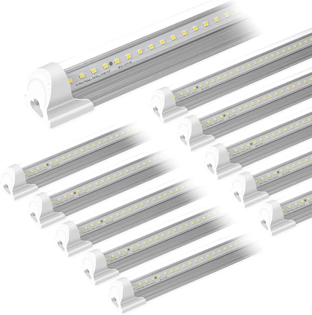 Main image of SZHLUX 10 Pack LED Shop Light 4FT, 42W 5000K 6300LM Daylight White V Shape T8 LED Tube Lights, High Output for Garage