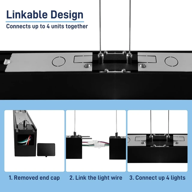 Alt view image 6 of 7 - hykolity 8FT Linkable LED Linear Light, 80W 9600LM 3CCT 3000K/4000K/5000K