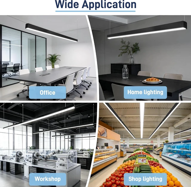 Alt view image 7 of 7 - hykolity 8FT Linkable LED Linear Light, 80W 9600LM 3CCT 3000K/4000K/5000K