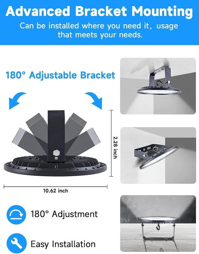 Alt view image 3 of 7 - UFO LED High Bay Light, 150W, 25500 Lumens, 5000K 6 Pack |