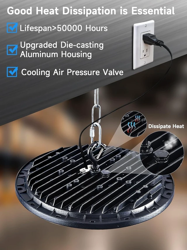Alt view image 5 of 7 - UFO LED High Bay Light, 150W, 25500 Lumens, 5000K 6 Pack |